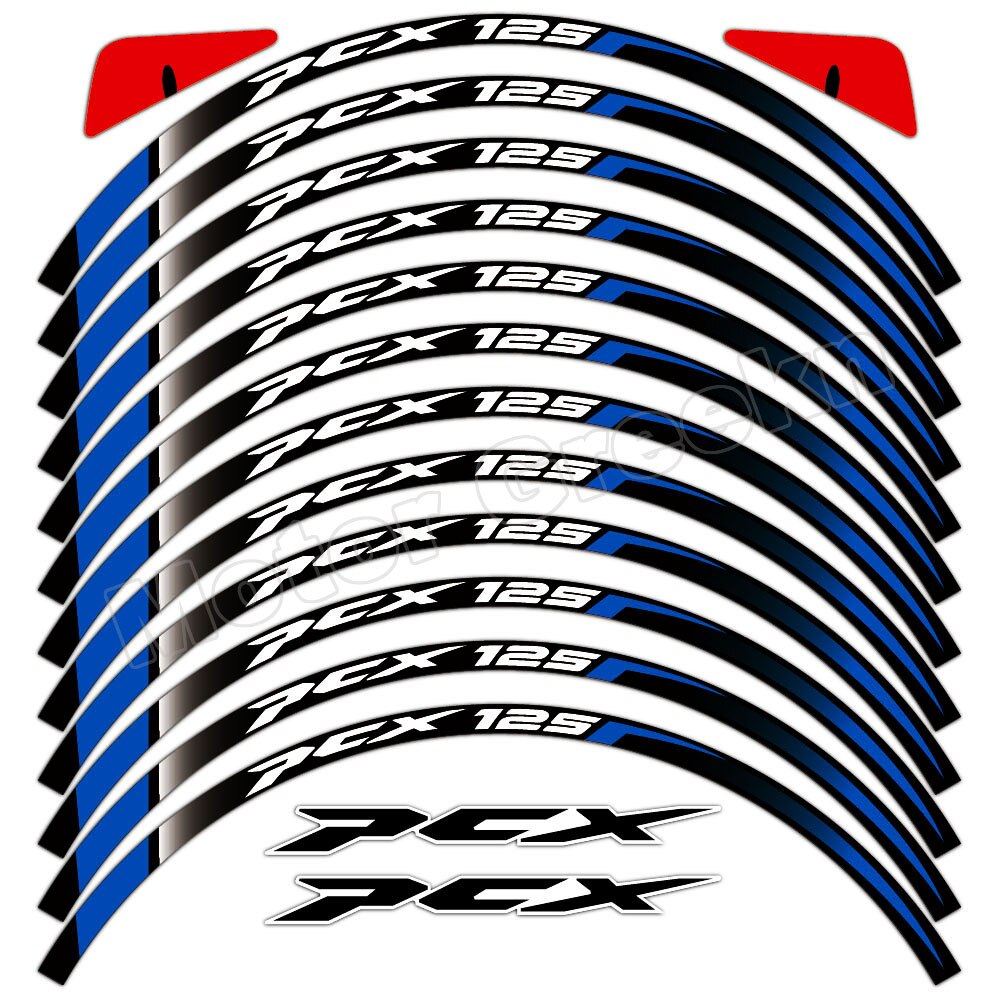 For HONDA Pcx125 Pcx160 PCX125 160 Motorcycle Wheel Sticker Reflective Rim Decals Scooter Stripe Tape Waterproof Accessiries