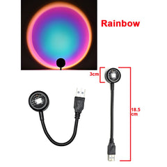 LED Sunset Lamps Rainbow Neon Night Lights Projector Photography Wall Atmosphere Lighting for Bedroom Home Room Christmas Decor