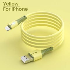 Liquid Silicone USB Cable For iPhone 14 Pro 12 11 13 Pro XS Max Xr X 8 AirPods Pro LED Phone Charger Cord Data Charger Wire 2M