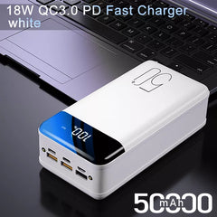 Power Bank 50000mAh Large Capacity LED Powerbank 50000 mAh 2.1A Fast Charging External Battery Charger For iPhone Xiaomi Samsung