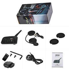 EJEAS V6 Pro Helmet Intercom Headset Motorcycle Bluetooth 1200m Interphone Communicator Full Duplex for 6 Riders Waterproof IP65