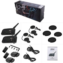 EJEAS V6 Pro Helmet Intercom Headset Motorcycle Bluetooth 1200m Interphone Communicator Full Duplex for 6 Riders Waterproof IP65