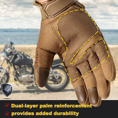 Touchscreen PU Leather Motorcycle Full Finger Gloves Protective Gear Racing Pit Bike Riding Motorbike Moto Motocross Enduro