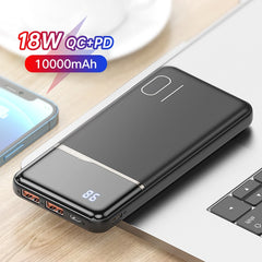 KUULAA Power Bank 10000mAh Portable Charging PowerBank 10000 mAh USB PoverBank External Battery Charger For iPhone 14 13 Xaiomi