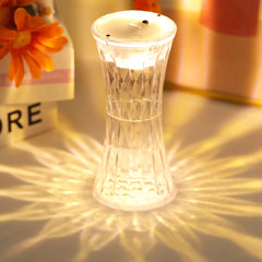 LED Crystal Table Lamp 3D Effect Diamond Atmosphere Lamp Cool Lamp Light USB Touch Night Light Overflows for Bedroom Decoration