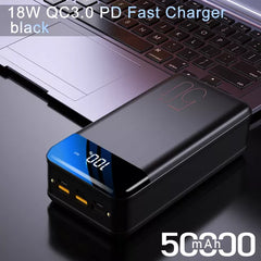 Power Bank 50000mAh Large Capacity LED Powerbank 50000 mAh 2.1A Fast Charging External Battery Charger For iPhone Xiaomi Samsung