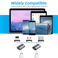 Type C Micro USB Convert Magnetic Adapter USB Cable Magnetic Charger Connector Usbc 3 in 1 Charging Converter For iPhone Samsung