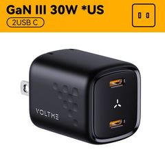 VOLTME 30W GaN Charger USB A + USB C Charger Fast Charging PD 3.0 QC 4.0+ Support PPS AFC FCP SCP MTK For iPhone 13 12 Pro Max