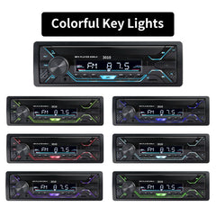 SINOVCLE Car Radio Audio 1din Bluetooth Stereo MP3 Player FM Receiver 60Wx4 With Colorful Lights AUX/USB/TF Card In Dash Kit