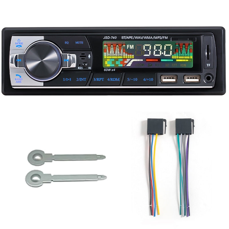 SINOVCLE Car Radio Audio 1din Bluetooth Stereo MP3 Player FM Receiver 60Wx4 With Remote Control AUX/USB/TF Card In Dash Kit