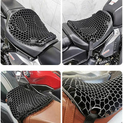 Motorcycle Honeycomb Gel Seat Cushion 3D Mesh Fabric Comfort Autobike Decompression Cover Shock Absorbing Relief Cushions