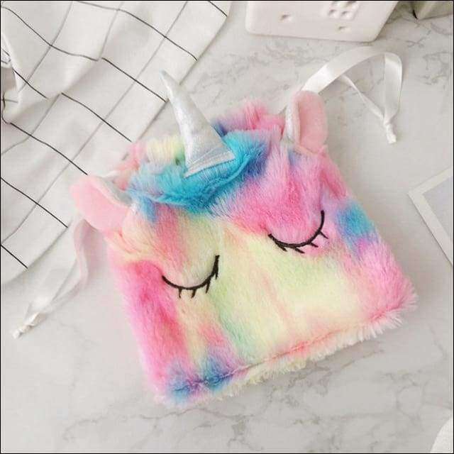 Rainbow Unicorn Slippers,Cozy Blinders,Fluffy Drawstring Bags,Plush Head Bands | Heccei